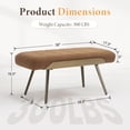 thumbnail image 2 of Dayalane 35.5" Mid-Century Modern Linen Upholstered Bench, Tufted Ottoman Accent Bench with Solid Wood Trim, Bronze Metal Legs for Entryway, End of Bed, Brown, 2 of 12