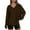 Brown, variant on Women's V Neck Pullover for Fall Winter,Ladies Tops and Blouses Solid Color V Neck Long Sleeve Upper Garment