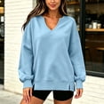 thumbnail image 4 of Horkkom Sweatshirt for Women V Neck Long Sleeve Pullover Sweatshirts Soft Comfy Oversized Sweatshirt, S-2XL, 4 of 6