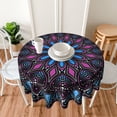 thumbnail image 3 of Mandala Purple and Blue Waterproof Picnic Patio Party Round Table Cloth Cover Decorations Fabric 60 Inch Circular Tablecloth for 20-47 Inch Home Dining Room Kitchen Decor, 3 of 6