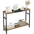 thumbnail image 2 of FOLDLIFE Console Table， Wooden Sofa Side Table Entryway Table ， Storage Shelves for Living Room, Black & Brown, 2 of 7