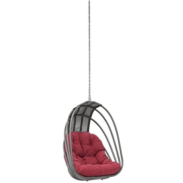 Modway Whisk Outdoor Patio Swing Chair Without Stand in Red