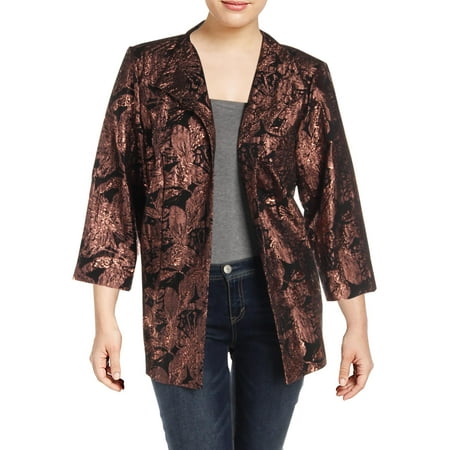 Alex Evenings Womens Plus Foiled Office Blazer
