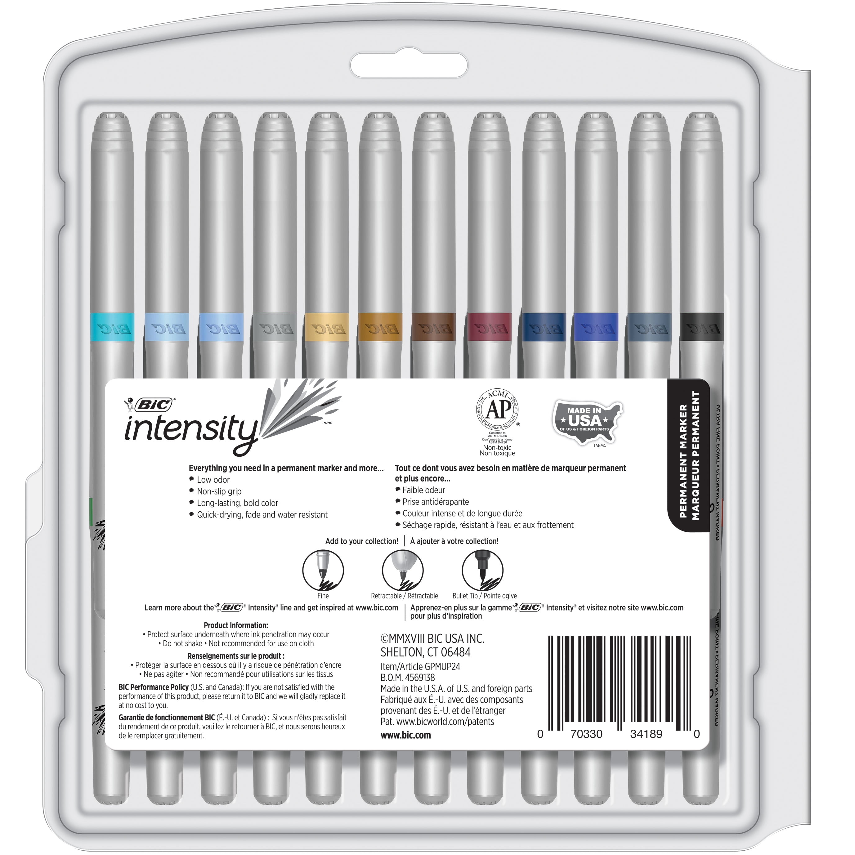 NEW Factory Sealed Package Vivid Oil Base BIC INTENSITY Permanent Paint  Markers