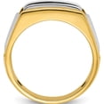 thumbnail image 2 of 14K Two-Tone Ibgoodman Men's Polished And Grooved 3-Stone 1 Carat Aa Quality Diamond Ringsize 10 (Width 9.08) - Jbsp, 2 of 5
