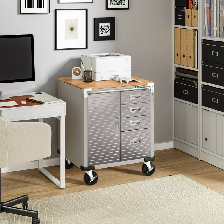 Seville Classics UltraHD Metal 4-Drawer Rolling Storage Cabinet