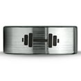 thumbnail image 2 of Tungsten Weightlifting Barbell Weight Band Ring 8mm Men Women Comfort Fit Brushed Gray Flat Cut Black Polished, 2 of 4