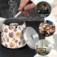 thumbnail image 4 of Yayeee Ashtray with Lid for Cigarette Smokeless Stainless Steel Home Ash Holder, Gray Autumn Leaves, 4 of 7