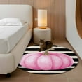 thumbnail image 3 of Pink Orange Pumpkin Fall 3ft Area Rug, Thanksgiving Autumn Black Striped Washable Non-Slip Small Round Rugs for Entryway Bedroom Kitchen, Soft Circle Carpet for Dining Room, Playroom Nursery Rug, 3 of 9