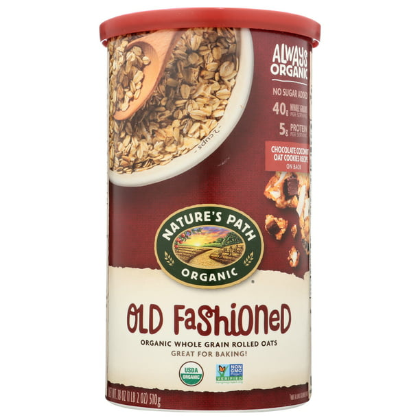 Nature's Path Organic Old Fashioned Rolled Oats, 18 oz Canister ...