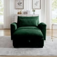 thumbnail image 3 of Oversized Accent Chair with Ottoman, 51'' Wide Modern Chair and A Half, Comfy Corduroy Chaise Lounge Chair Indoor, Upholstered Deep Seat Single Sofa Armchair for Living Room Bedroom Apartment, Green, 3 of 9
