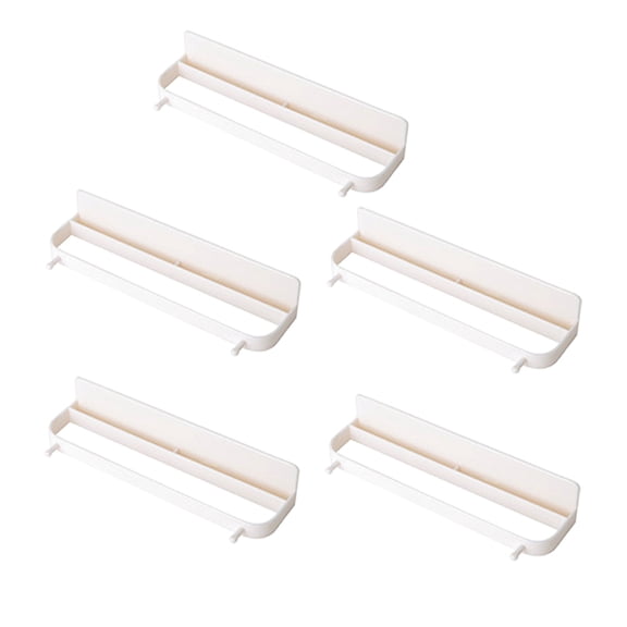 Pungan 5-Piece Wall-Mounted Slippers Shelf Set, Punch- Organizer Rack for Bathroom Storage, Beige, 8.94"x2.76" .73"