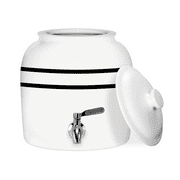 GEO White Porcelain Ceramic Lead Free 5 Gallon Holding Capacity Water Dispenser,  Includes Lid