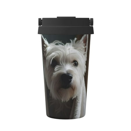 

Qekee Dog Wrapped in Towel 1 Print Insulated Coffee Mug Coffee Tumbler Cup Thermos Mug Water Bottle with Handle & Flip
