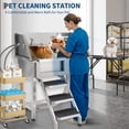 thumbnail image 2 of Stainless Steel Dog Grooming Tub - 34in Professional Bath Station with Left Ramp (Polished Silver) for Small/Large Dogs, 2 of 7