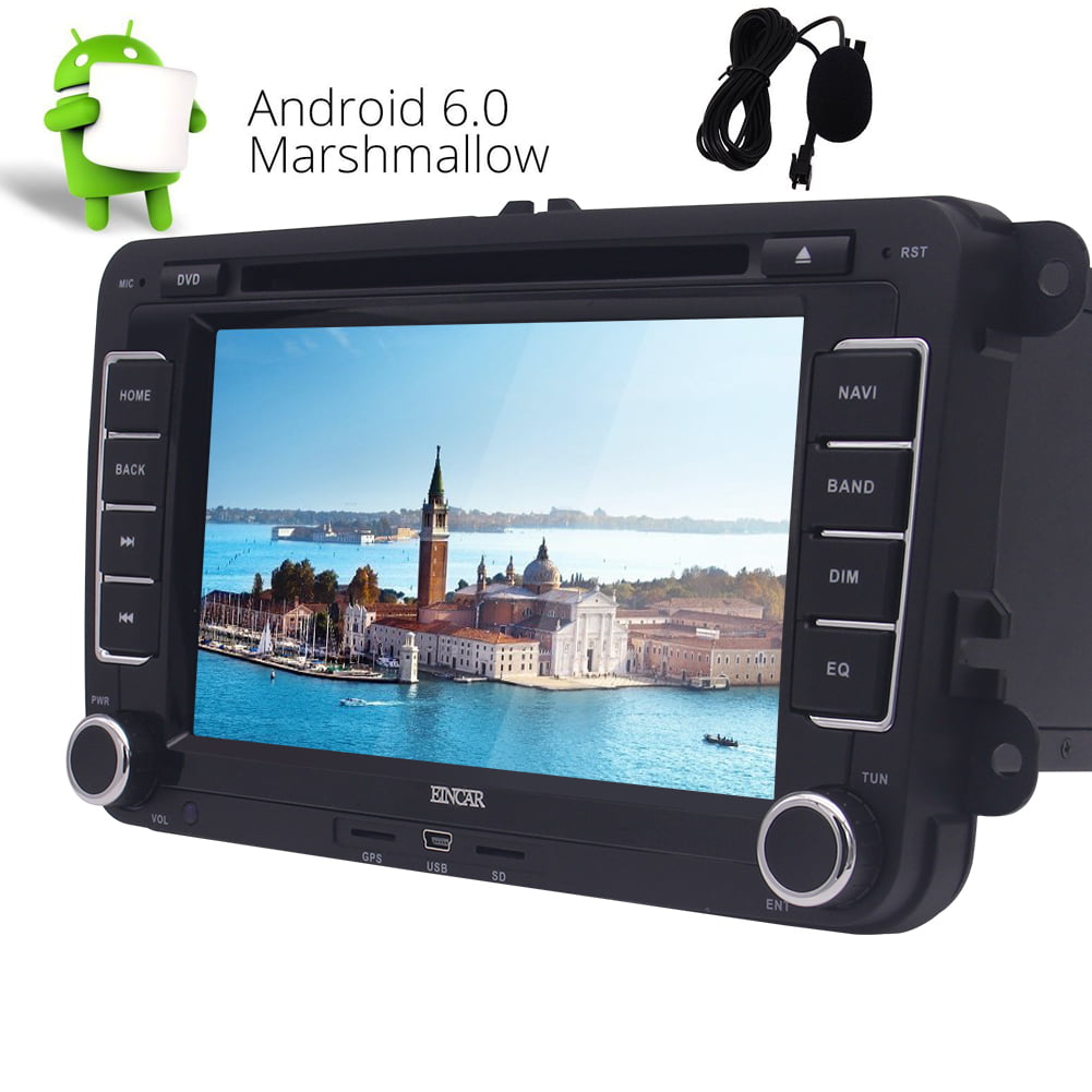 Eincar 7 Inch Android 6.0 Autoradio Double Din Universal Car Stereo Head Unit GPS Navigation Sat Nav HD Touch Screen Bluetooth WIFI Radio FM/AM Receiver Player Support USB/SD OBD 3G/4G Included a Free External Microphone ! 