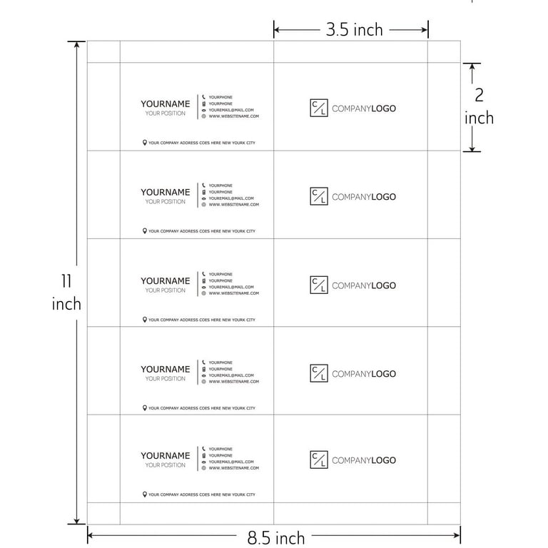 Blank Inkjet Laser Printable Business Cards Paper 2x3.5 Printer Paper  8.5x11 250