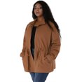 thumbnail image 4 of Women's Plus Size Stand Collar Drawstring Utility Jacket Brick Red 2X, 4 of 6