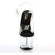 Pleaser Women's Sky-308 Ankle-Strap Sandal 6 Clear-black/Clear