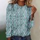 thumbnail image 1 of ICHUANYI Clearance Fashion Women Casual Long Sleeve Printed Round Neck Loose T-Shirt Blouse Tops(Light Blue, L) ICHUANYI WER2023081114035, 1 of 4