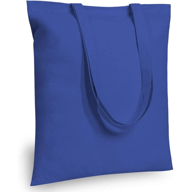 TOPDesign Paquete de 5 bolsas económicas de algodón de 16.0 x 15.0 in, color negro, ligeras, medianas, reutilizables, para compras de comestibles, adecuadas para bricolaje, publicidad, promoción, rega