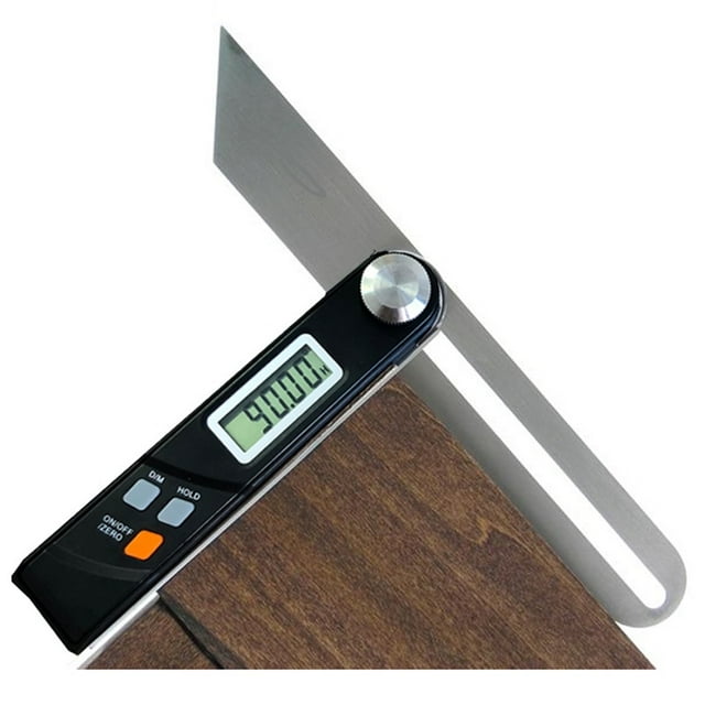 Détecteur d'Angle Électronique 360 Degrés Jauge Biseautée Protracteur Numérique Inclinomètre Règle Écran LCD Coulissant Acier Inoxydable, Protracteur de Menuiserie