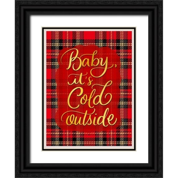 Batista, Dee 12x14 Black Ornate Wood Framed with Double Matting Museum Art Print Titled - Its Cold