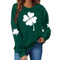 thumbnail image 1 of ZVAVZ Hauts d'Entraînement pour Femmes, Tunique Irlandaise à Manches 3/4, Col Rond Vert, Chandail Graphique pour la Fête du Papa, Vert, TG, 1 of 5
