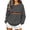 Grey, variant on Women's Hoodless Sweatshirt Halloween Cat Cozy Long Sleeve Crewneck Top for Black S