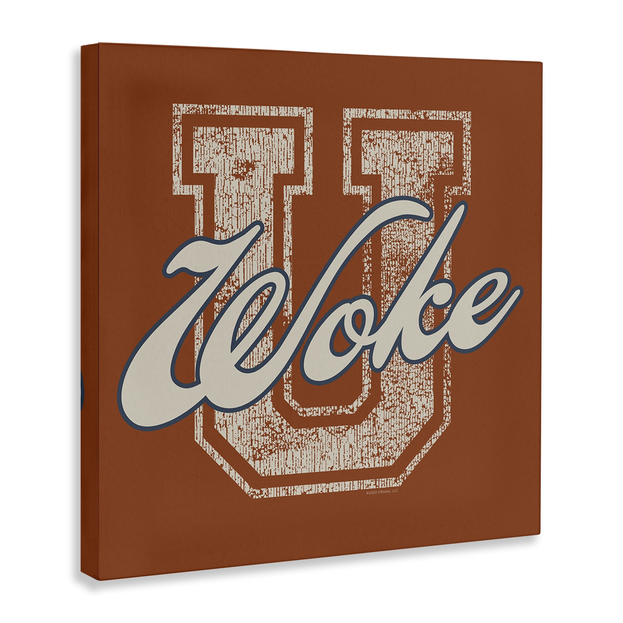 Stupell Industries Woke U Varsity Style Text & Numbers Painting Wrapped Canvas Art Print Wall Art, 17 x 17