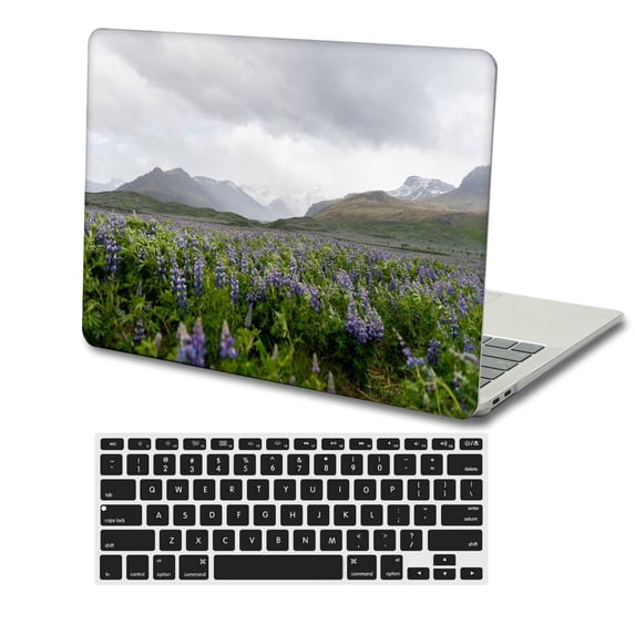 KSK KAISHEK Hard Shell Case Cover Compatible with MacBook Pro 15 inchs( No Touch, 2012 2013 2014 2015) + Black Keyboard Cover Model A1398, No USB-C, No CD-ROM Flower 0570