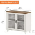 thumbnail image 2 of WAMPAT Buffet Server Table, Accent Sideboard with Storage & Glass Door,Console Table for Kitchen, Dining Room, and Living Room, White & Oak, 33.9", 2 of 7