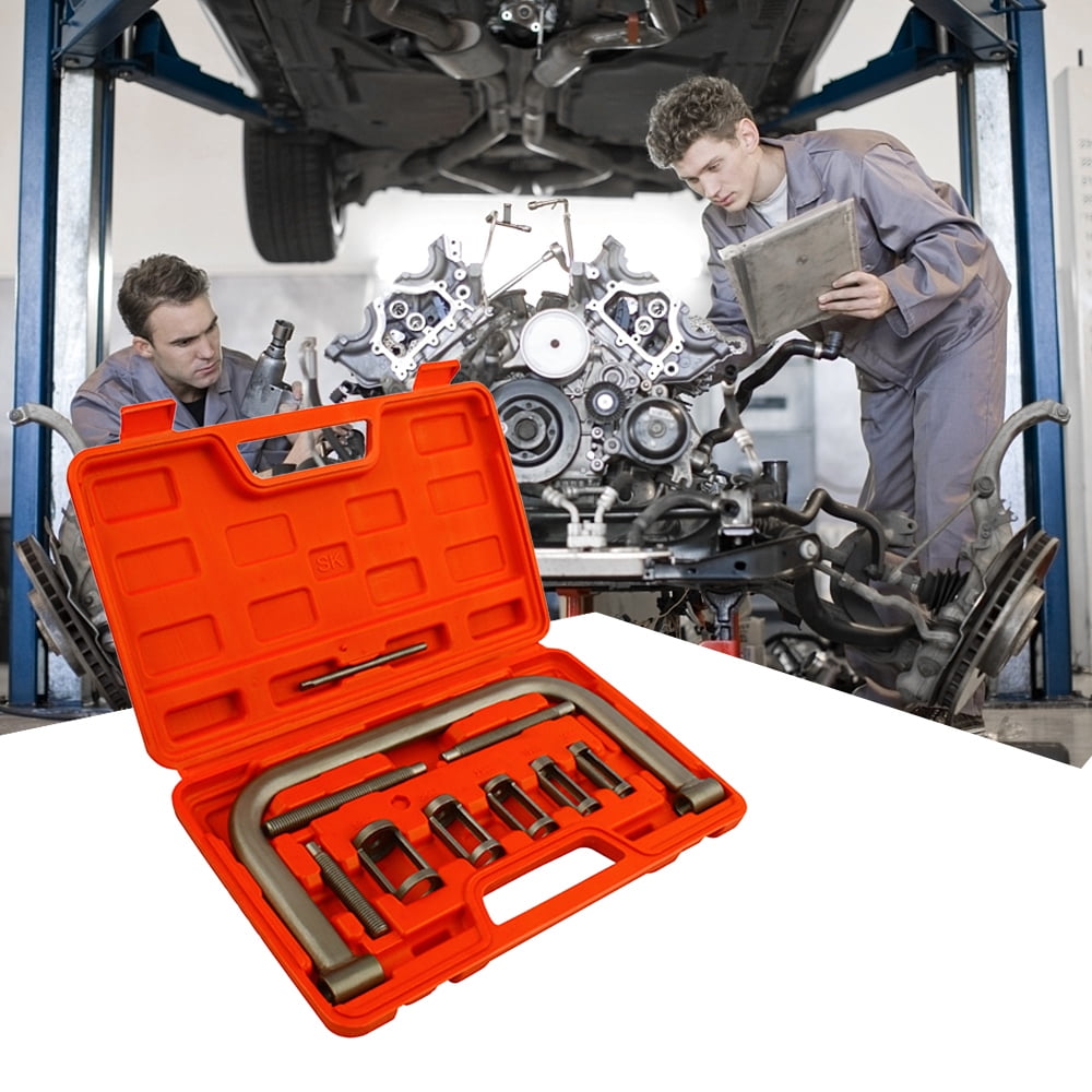 Valve Spring Compressor,Rods Car Motorbike Removal Tool With Adapters Rods Car 10 Pcs Valve Compressor C Clamp Pusher Adapters Rods Valve Compressor Collet Pusher Adapters With Collet Pusher