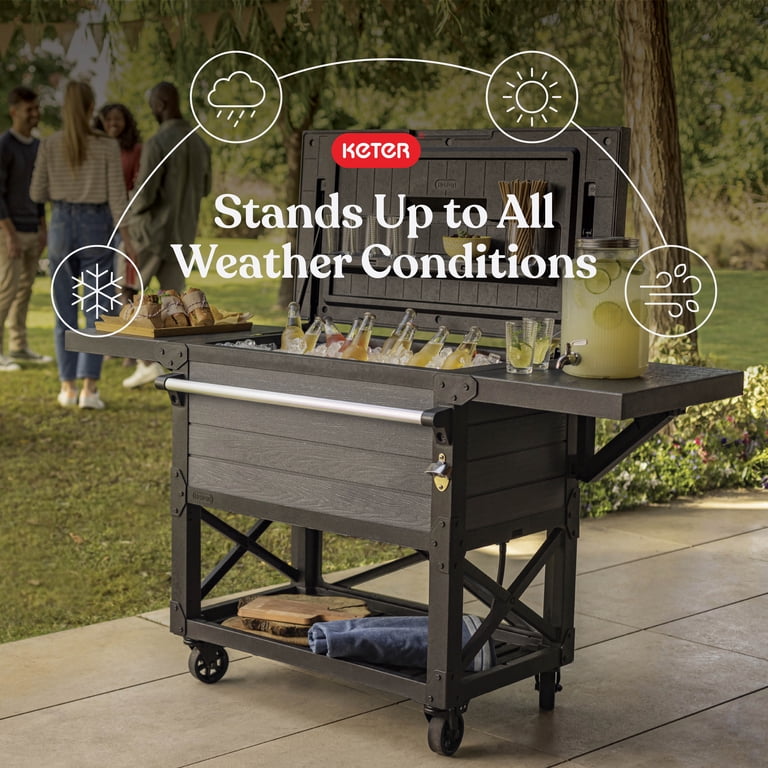 Keter, Outdoor Patio Cooler Ice Chest, 89.8 Quart, Gray - Walmart.com