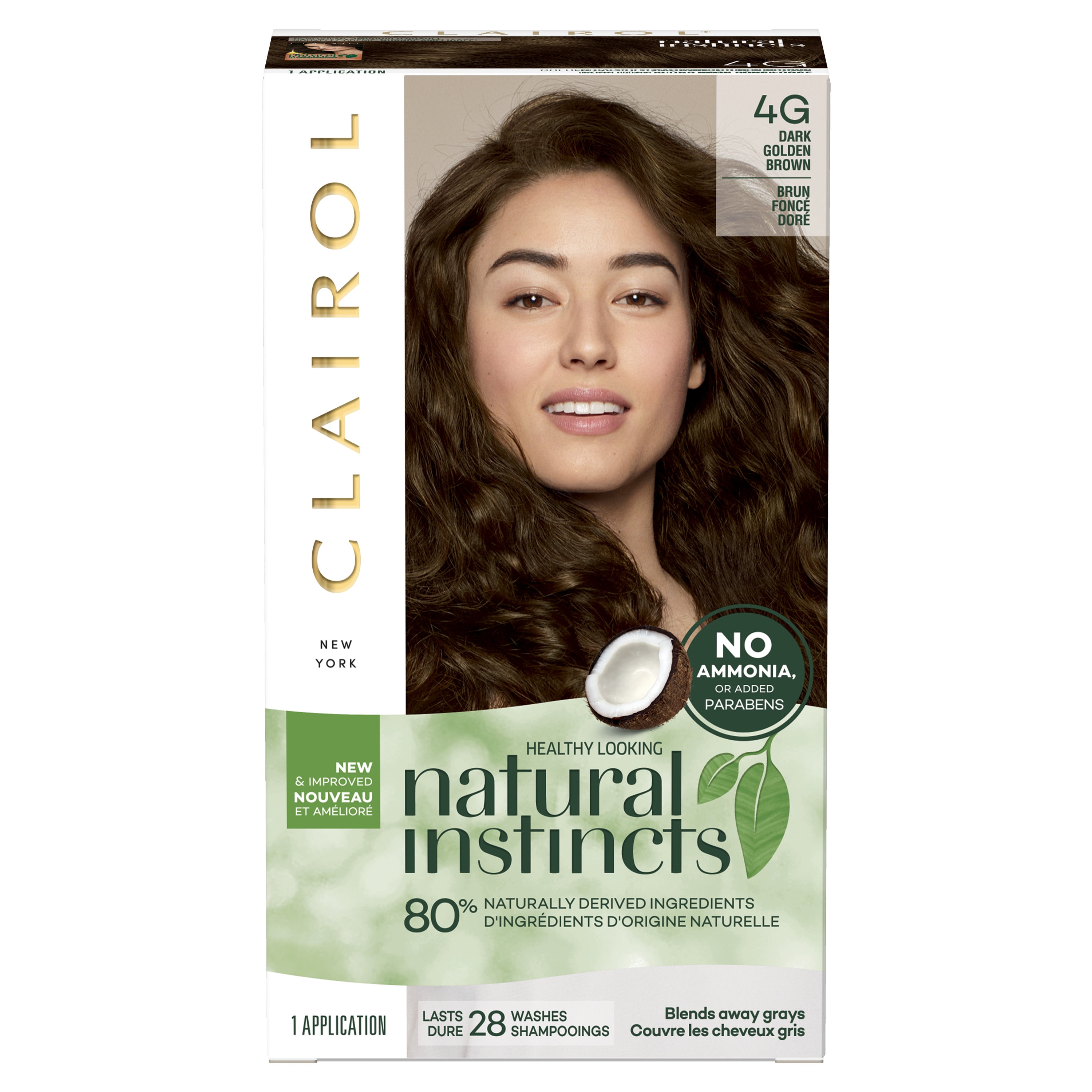 Clairol Natural Instincts Demi-Permanent Hair Color Creme, 4G Dark Golden  Brown, Hair Dye, 1 Application 