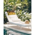 thumbnail image 6 of Summer Flowers Outdoor Head Resting Pillows with Insert Watercolor Sunflower Letter Print Wood Grain 2 Pack Waterproof Lumbar Pillows with Adjustable Strap for Patio Recliner Beach Chair, 11"x16", 6 of 7