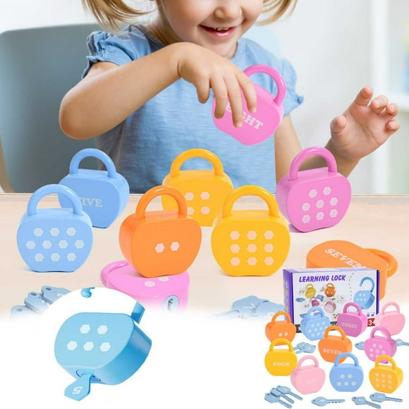 Early Learning Educational Toy Border Fine Motor Skills Trainer Alphabet & Number Matching Lock Game Baby Brain Development Puzzle Key Set Begin Again Puzzles Farm