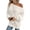 White, variant on Womens Fall Sweaters Off The Shoulder Batwing Sleeve Textured Knit Tops Oversized One Shoulder Sweater