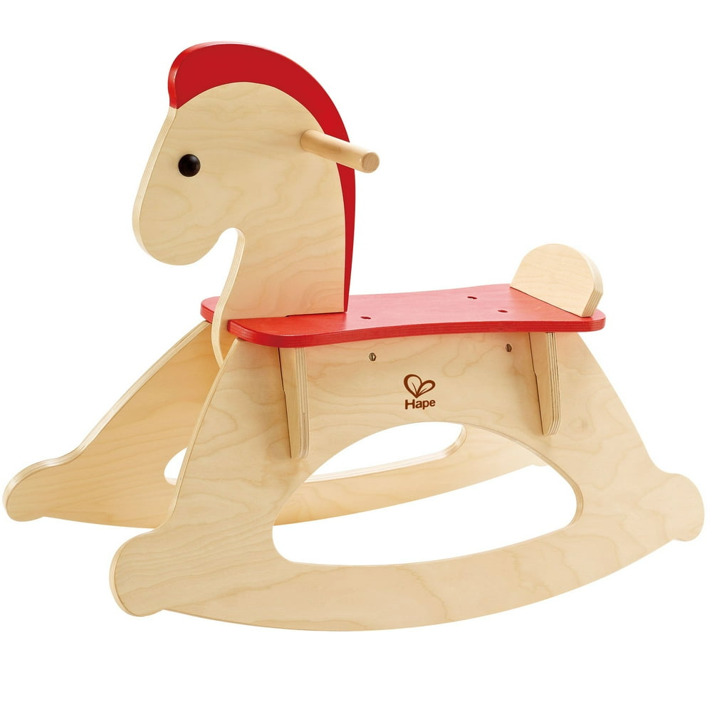Hape Rock and Ride Kids Wooden Toy Rocking Horse with Handles for