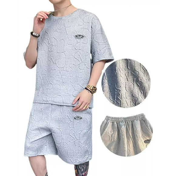 Conjunto Shorts Y Playera Mangas Cortas Hombre Casual Moda