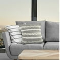 thumbnail image 2 of Ox Bay 20" x 20" Hand-Woven Gray/ White Geometric Resistant Polyester Pillow Cover, 2 of 9