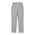 thumbnail image 6 of QATAINLAV Womens Yoga Capri Pants Summer High Waisted Side Split Legging Capris Pull On Stretch Dressy Casual Cropped Trousers with Pockets Gray XL Ofertas Del Dia de Hoy Relampago, 6 of 8