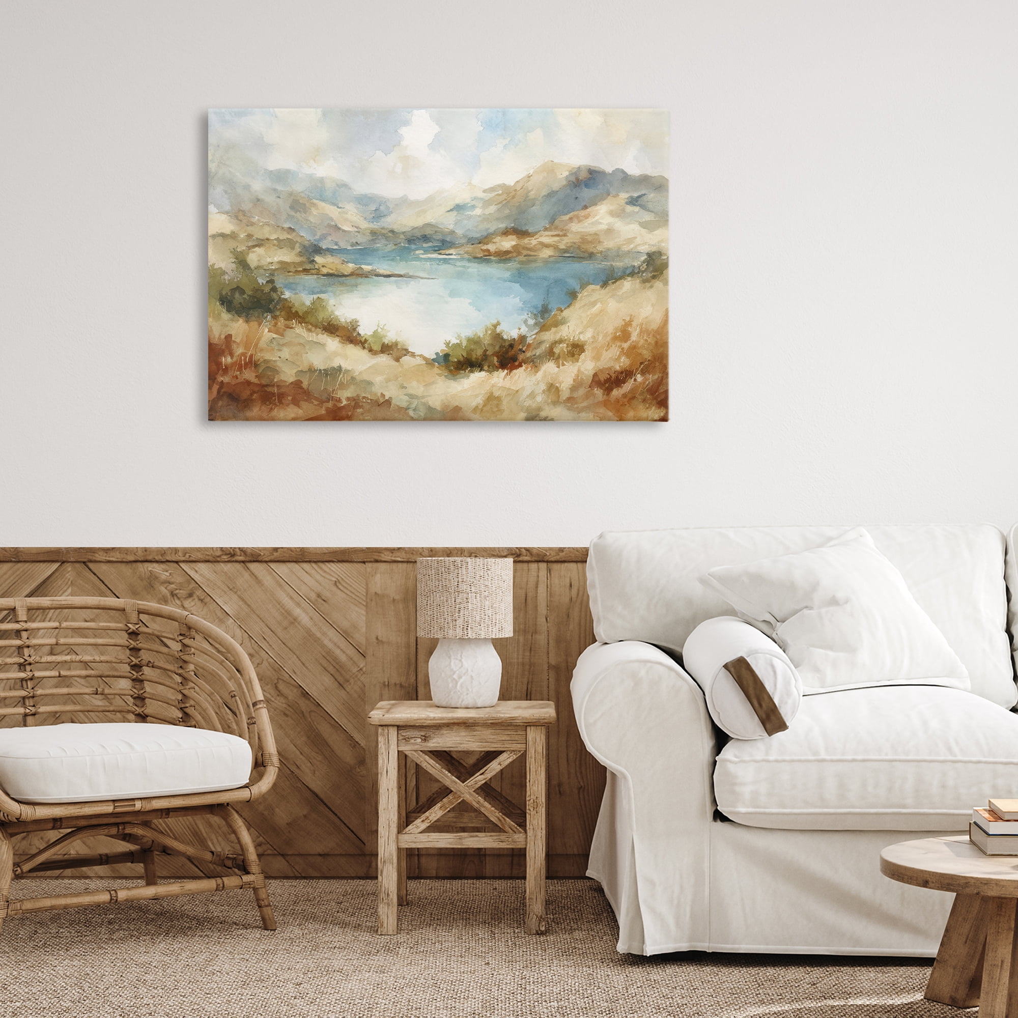 Stupell Industries Secret Mountain Lake Panorama Canvas Wall Art, design by Petal Prints Design