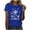 Blue, variant on Summer Tops For Women Trendy 2026 Womens Tops Short Sleeve Loose Fit Plus Size Womens Blouses Casual Sleep T Shirts For Women Soft Cotton