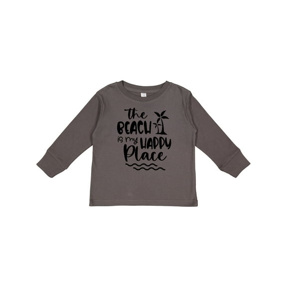 Inktastic Spring Break the Beach is My Happy Place Boys or Girls Long Sleeve Toddler T-Shirt
