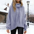 thumbnail image 2 of Comdrip Fall Sweaters for Women 2025 Pile Collar Lazy Style Sweater for Women Solid Color Loose Thick Sweater Top Turtleneck Loose Sweater Ladies Sweaters, Grey S, 2 of 5