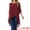 Wine Red, variant on DARING DIVA Women's 3/4 Sleeve High Low Hem Scoop Neck Chiffon Blouses L Dark Green