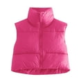 thumbnail image 2 of Niaviben Puffy Vest Women Cropped Puffer Vest Warm Vest for Women Puffer Jacket Winter Jackets for Women Vests Women Jackets Hot Pink M, 2 of 8