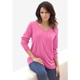thumbnail image 2 of Roaman's Women's Plus Size Drop Needle V-Neck Lightweight Sweater Knit, 2 of 6