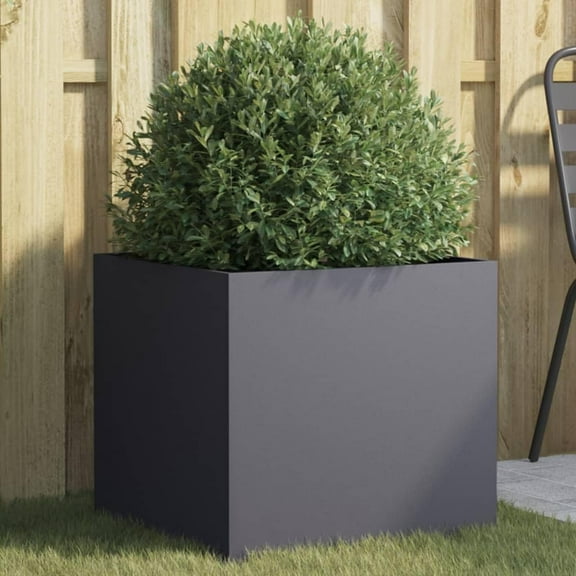 Corten Steel Series Raised Garden Bed, Steel Planter Box Metal Planter Box for Fruits, Vegetables, Herbs, Anthracite 19.3"x18.5"x18.1" Cold-Rolled Steel